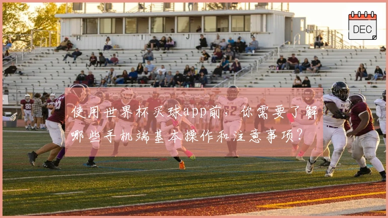使用世界杯买球app前，你需要了解哪些手机端基本操作和注意事项？
